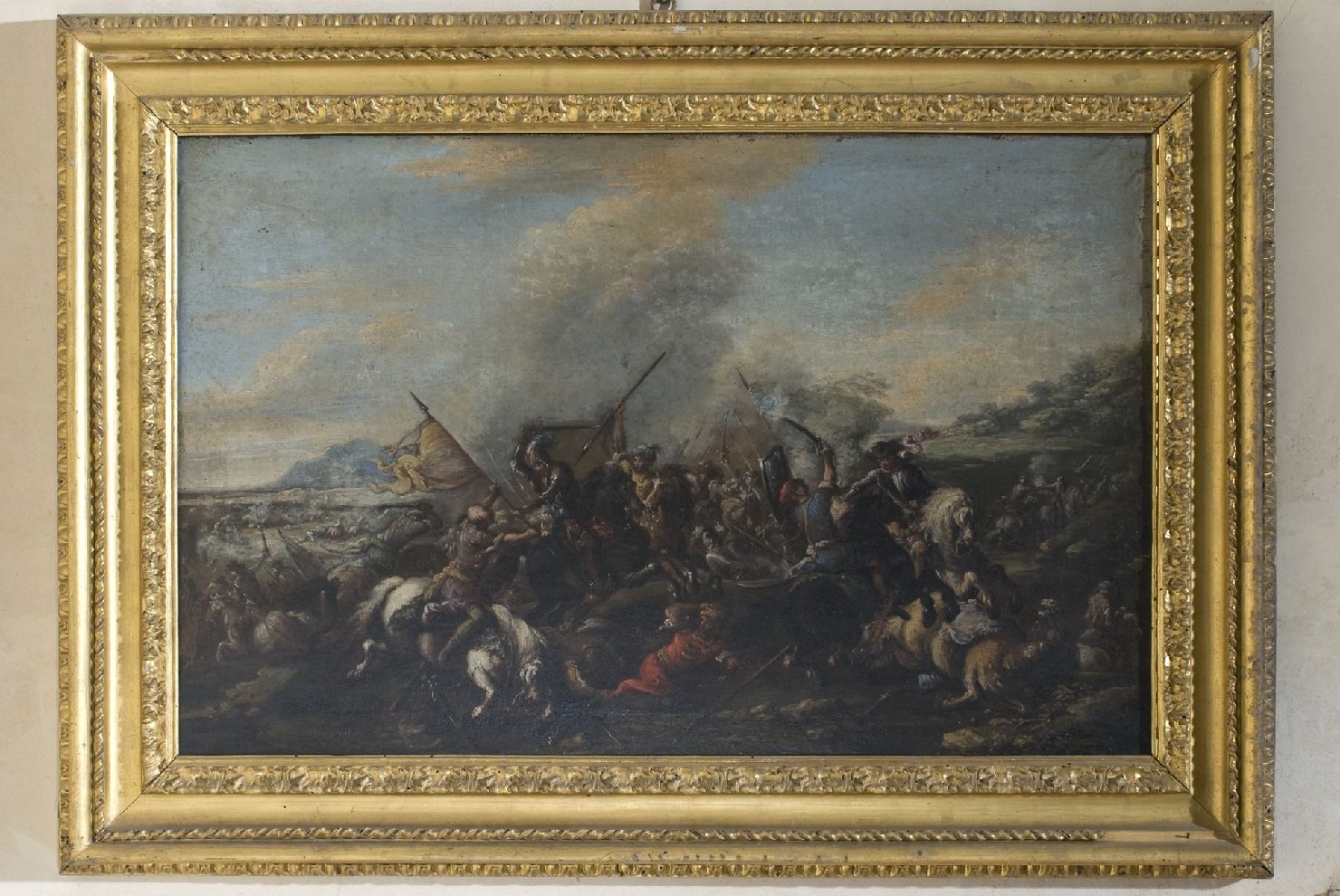 battaglia contro i turchi, scena di battaglia (dipinto, insieme) - ambito Europa centrale (fine sec. XVII)