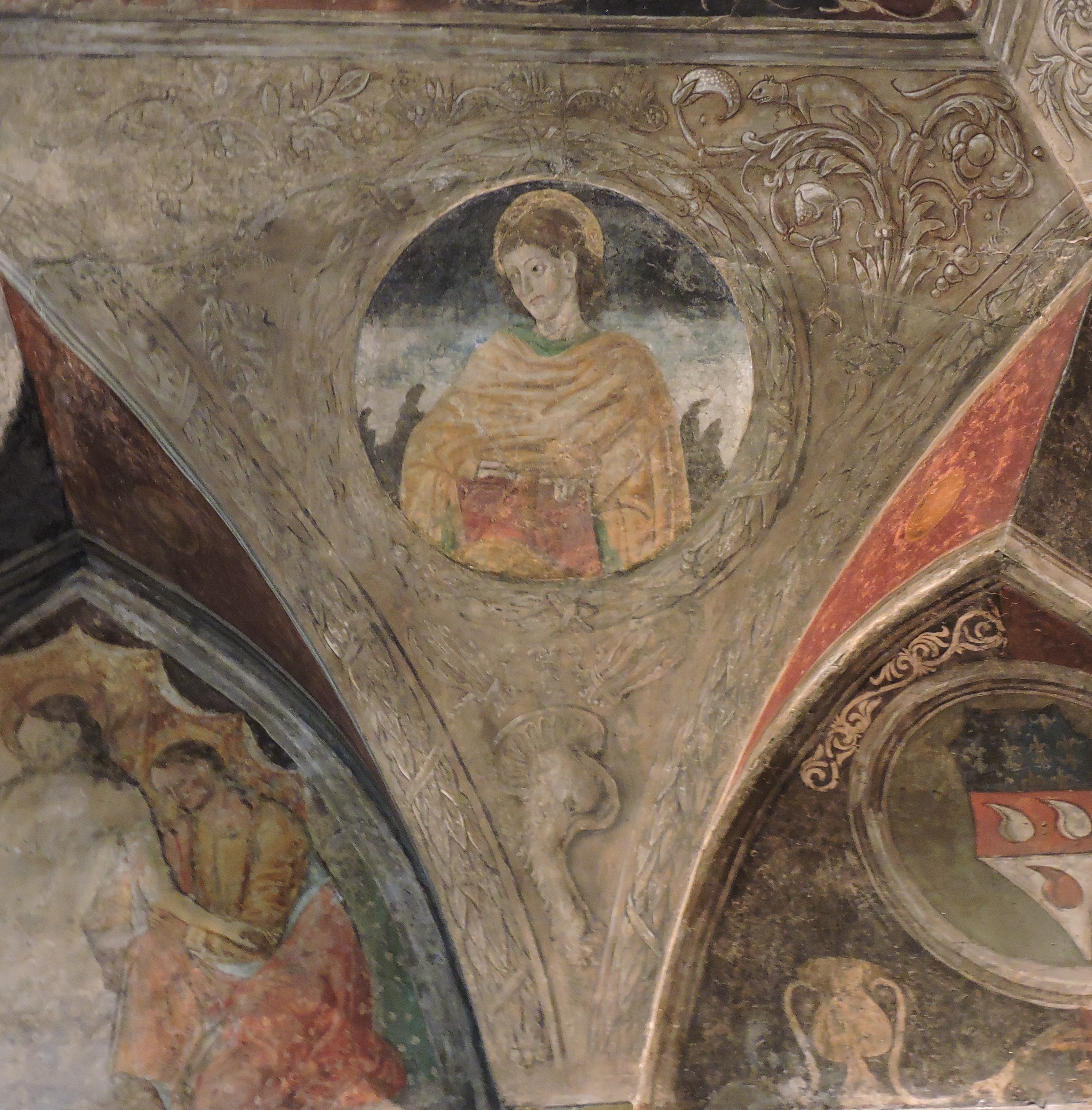 Santo apostolo (Evangelista) (dipinto) di Maestro di Martinengo (attribuito) (sec. XV)