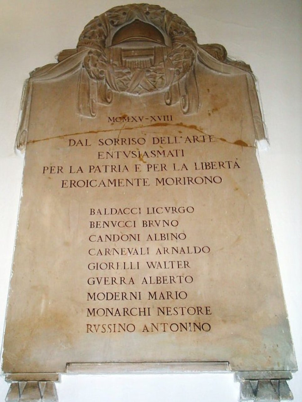 lapide commemorativa ai caduti - ambito romano (sec. XX)