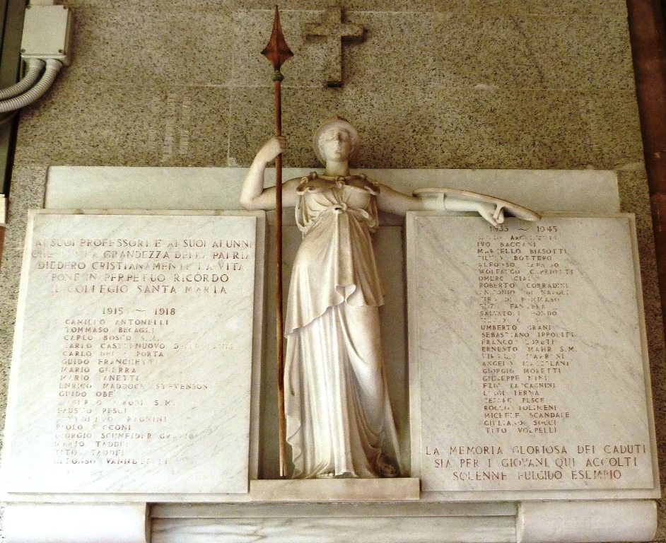 allegoria della Patria (monumento ai caduti - a lapide) di Cataldi Amleto (sec. XX)