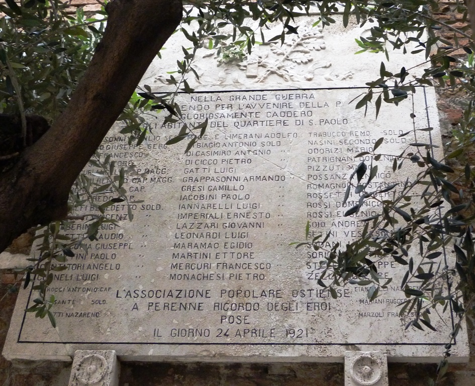 lapide commemorativa ai caduti - ambito romano (sec. XX)