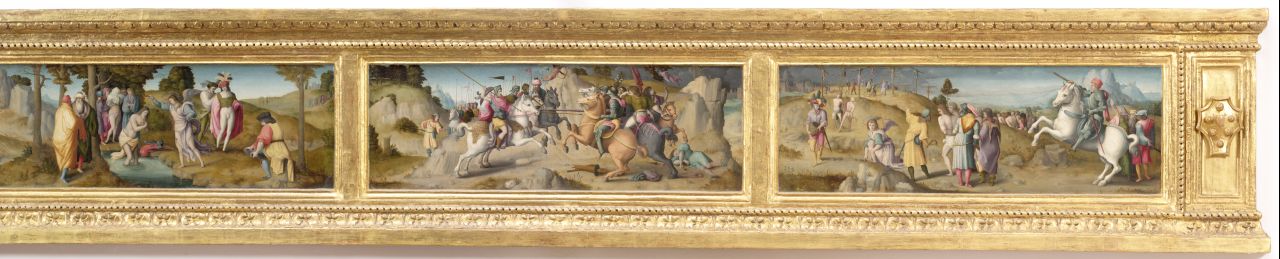 episodi della vita di Sant'Acacio (predella) di Francesco d'Ubertino detto Bachiacca (sec. XVI)