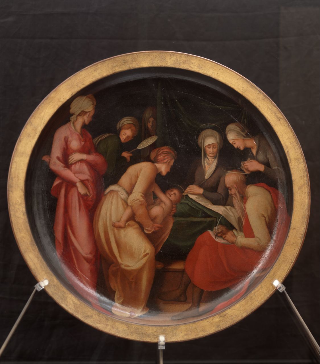 nascita di San Giovanni Battista, stemma gentilizio di Girolamo della Casa e Lisabetta Tornaquinci (dipinto) di Carucci Jacopo detto Pontormo (sec. XVI)