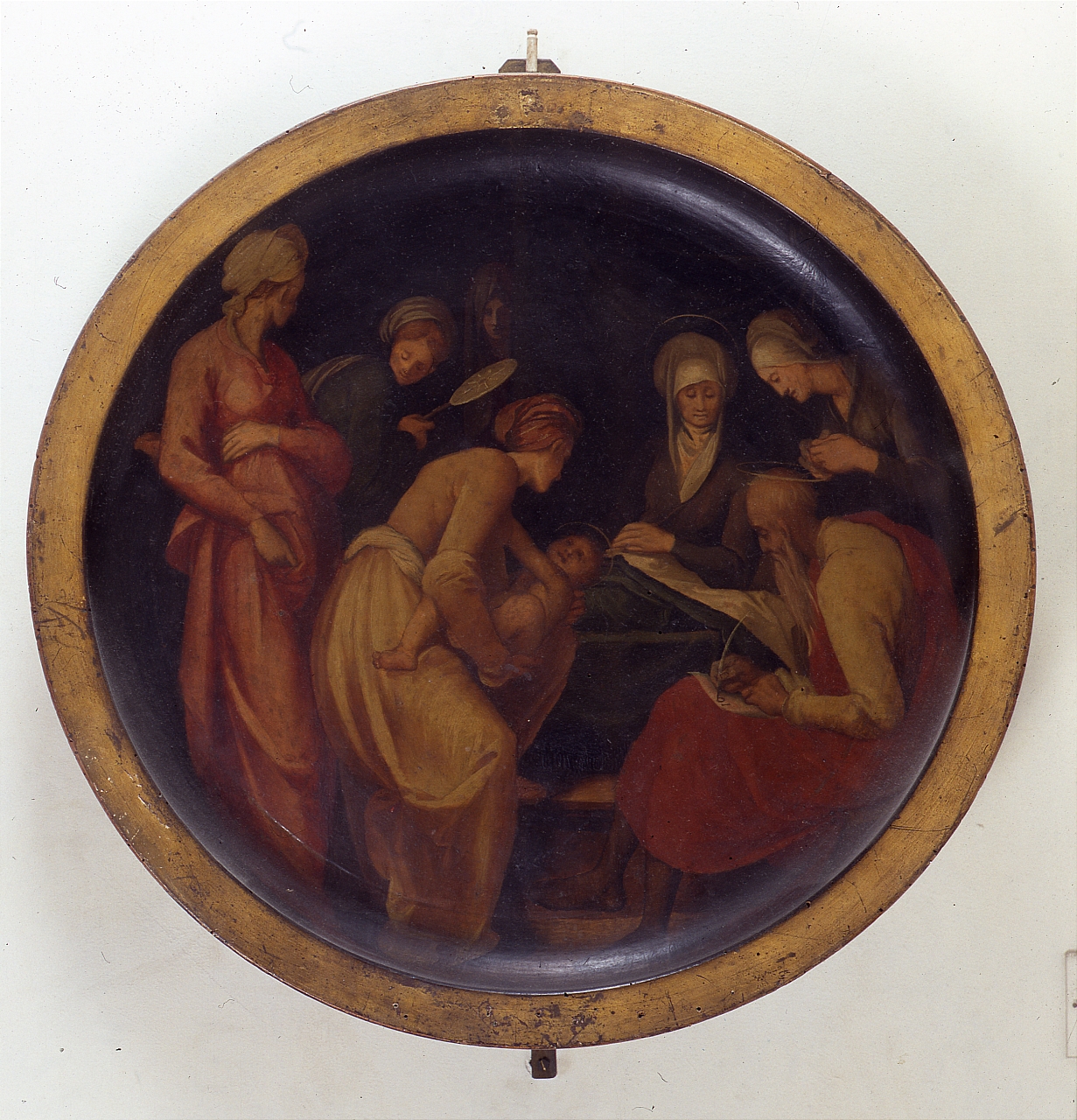 nascita di San Giovanni Battista, stemma gentilizio di Girolamo della Casa e Lisabetta Tornaquinci (dipinto) di Carucci Jacopo detto Pontormo (sec. XVI)