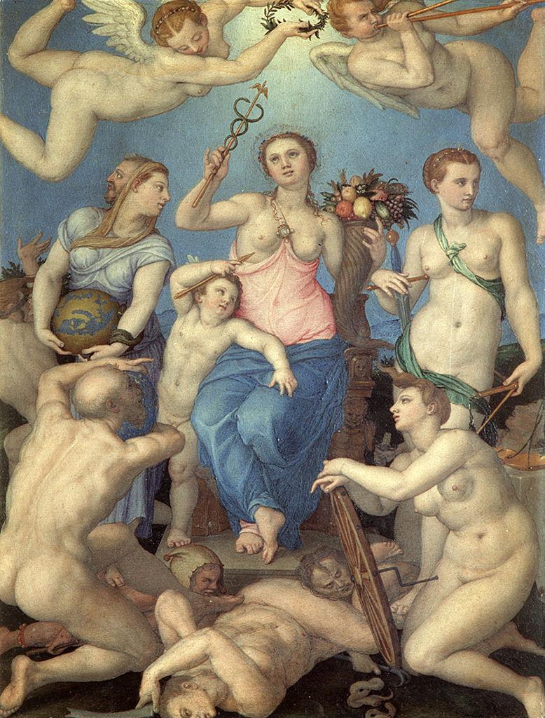 allegoria della felicità (dipinto) di Allori Agnolo detto Bronzino (sec. XVI)