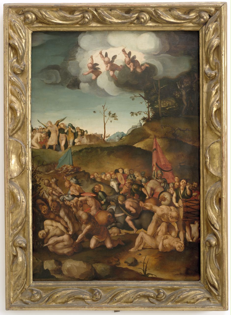 martirio di Sant'Acacio e dei suoi diecimila compagni sul monte Ararat (dipinto) di Carucci Jacopo detto Pontormo, Allori Agnolo detto Bronzino (prima metà sec. XVI)