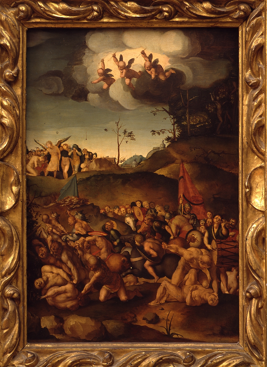 martirio di Sant'Acacio e dei suoi diecimila compagni sul monte Ararat (dipinto) di Carucci Jacopo detto Pontormo, Allori Agnolo detto Bronzino (prima metà sec. XVI)