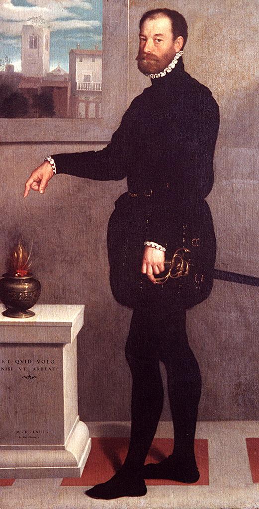 ritratto del cavaliere Pietro Secco Suardo (dipinto) di Moroni Giovanni Battista (sec. XVI)