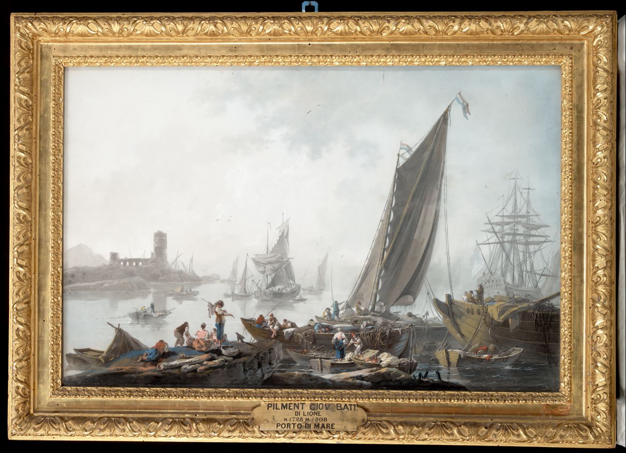 veduta di un porto (dipinto) di Pillement Jean Baptiste (seconda metà sec. XVIII)