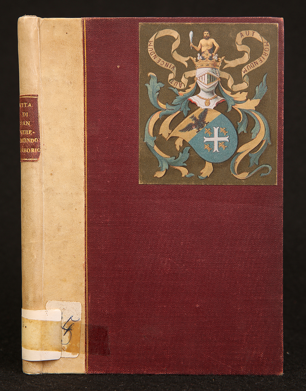 mezza legatura - alle armi, opera isolata di Angelo Francesco Savio - ambito italiano (metà/ inizio XIX-XX)