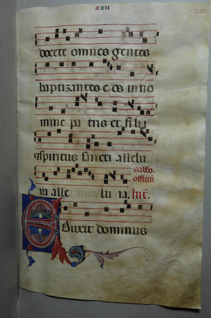 iniziale decorata (miniatura) - bottega pisana (ultimo quarto sec. XIV)