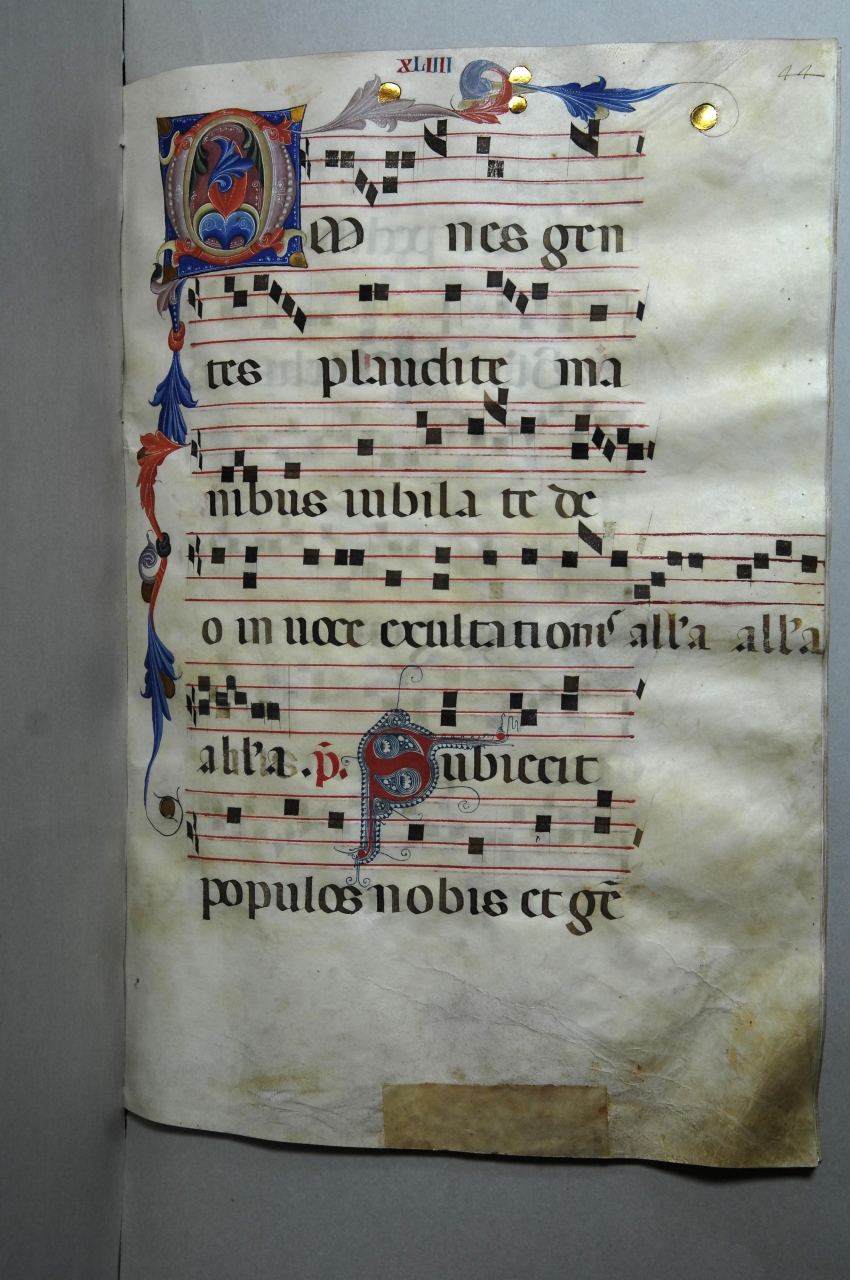 iniziale decorata (miniatura) - bottega pisana (ultimo quarto sec. XIV)
