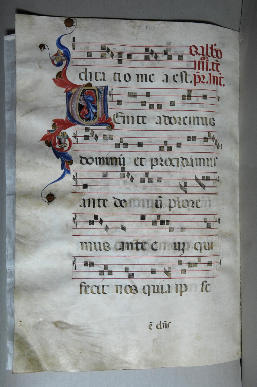 iniziale decorata (miniatura) - bottega pisana (ultimo quarto sec. XIV)