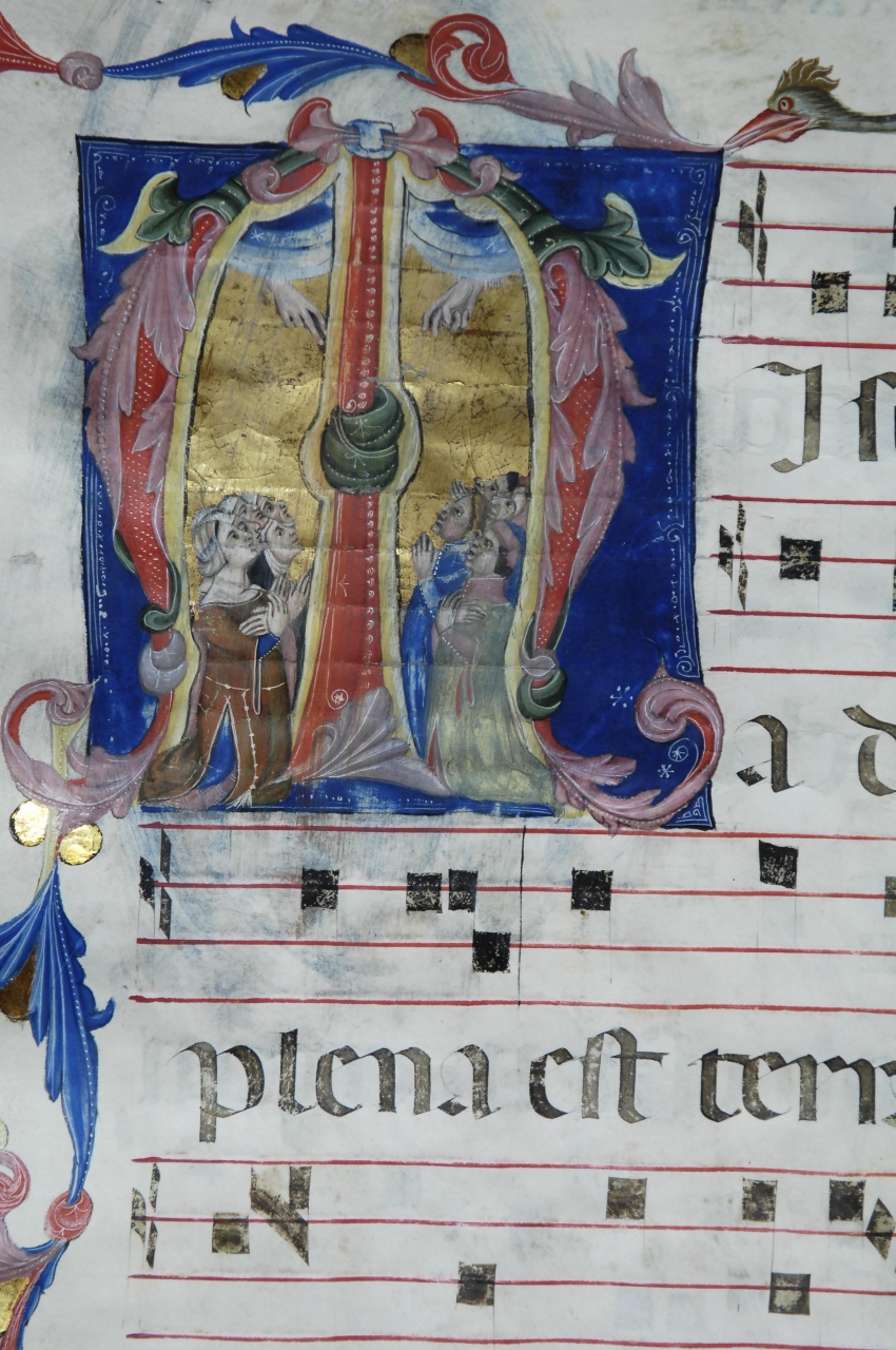 Dio Padre benedicente monache e laici (miniatura) - bottega pisana (ultimo quarto sec. XIV)