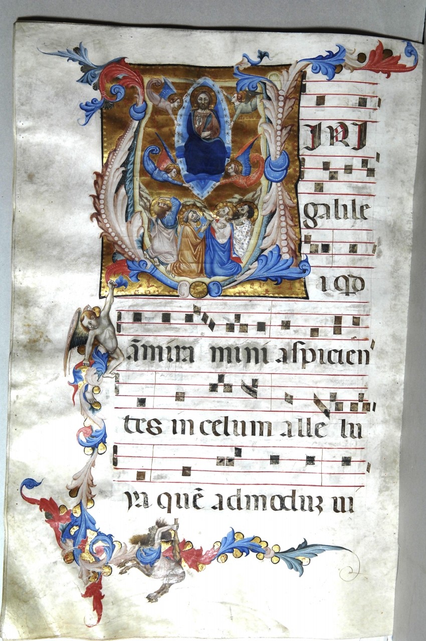 ascensione di Cristo (miniatura) - bottega pisana (ultimo quarto sec. XIV)