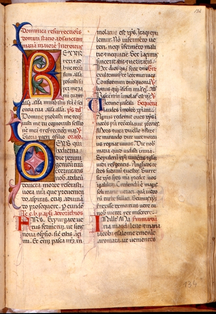 iniziale decorata (miniatura) - bottega fiorentina (prima metà sec. XV)