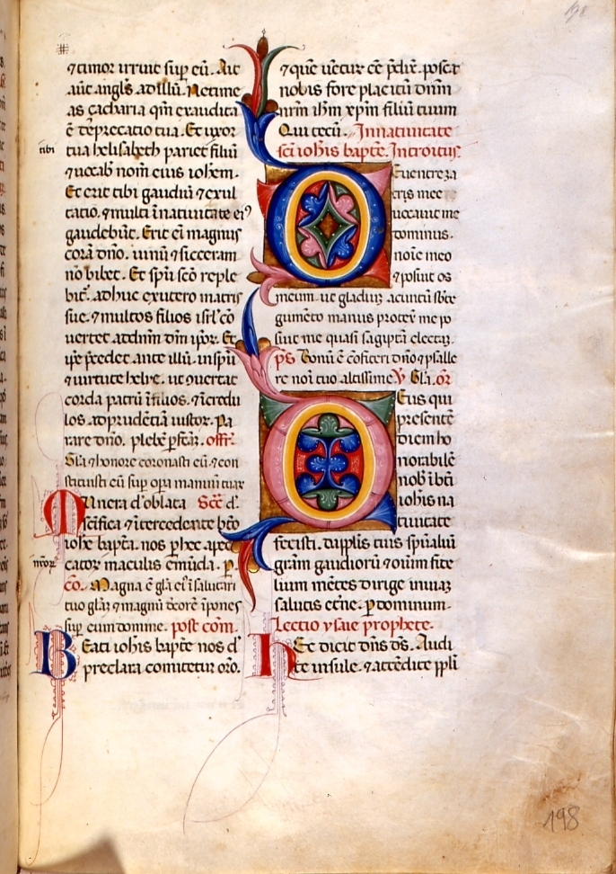 iniziale decorata (miniatura) - bottega fiorentina (prima metà sec. XV)