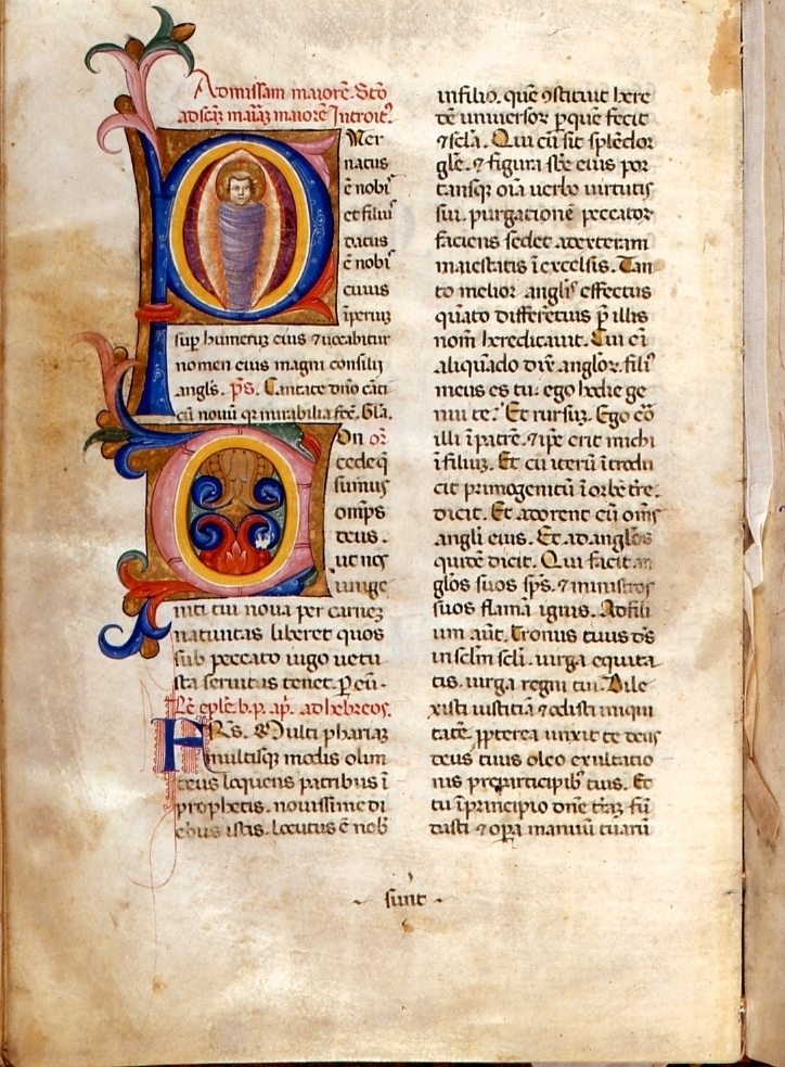 iniziale decorata (miniatura) - bottega fiorentina (prima metà sec. XV)