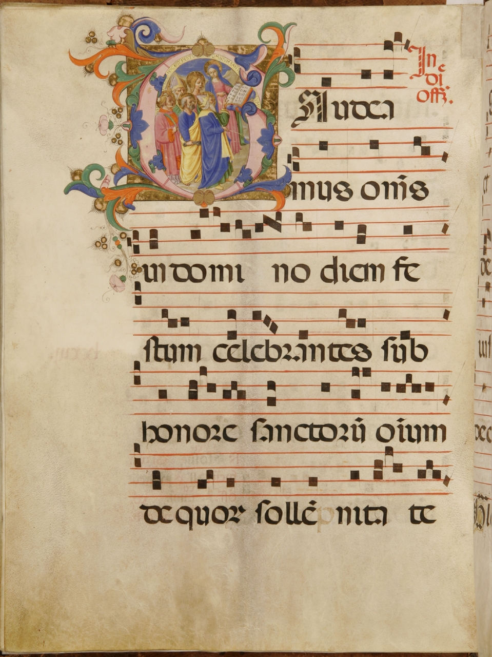 Madonna e santi in coro (miniatura) di Strozzi Zanobi di Benedetto, Torelli Filippo (sec. XV)