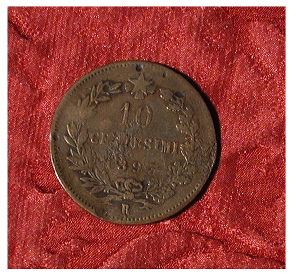 moneta - 10 centesimi di Speranza Filippo - scuola italiana (ultimo quarto sec. XIX d.C)