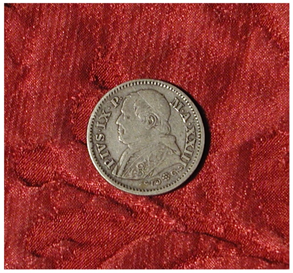 moneta - 10 soldi - scuola romana (terzo quarto sec. XIX d.C)