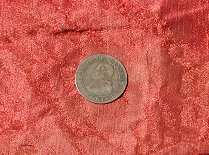 moneta - soldo - scuola romana (terzo quarto sec. XIX d.C)
