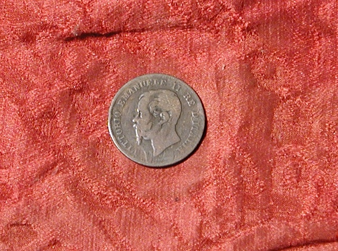moneta - 5 centesimi di Ferraris Giuseppe - scuola italiana (terzo quarto sec. XIX d.C)