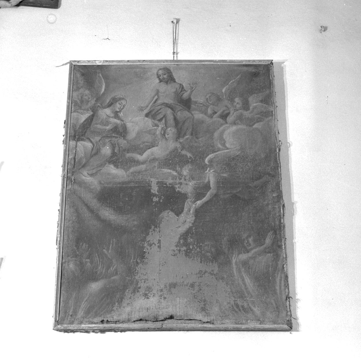 Cristo risorto con la Madonna e le anime del purgatorio (dipinto) - ambito senese (secc. XVII/ XVIII)