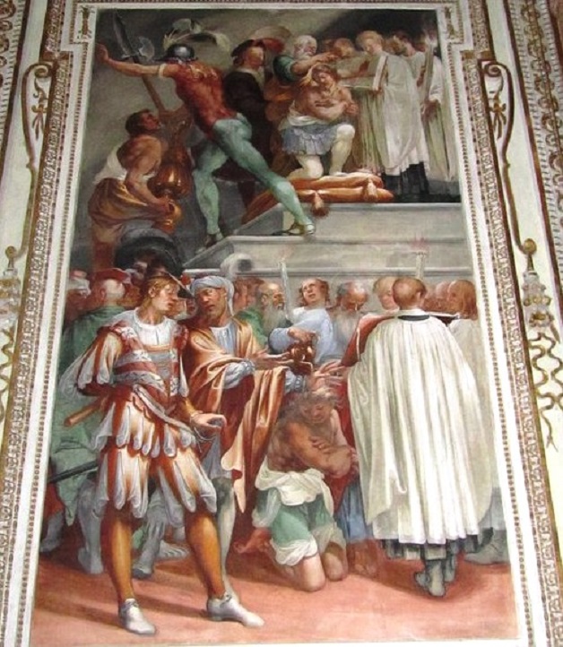 Battesimo del re di Persia insieme al generale Barbadach (dipinto) di Gentileschi Orazio - ambito toscano (secondo quarto sec. XVII)