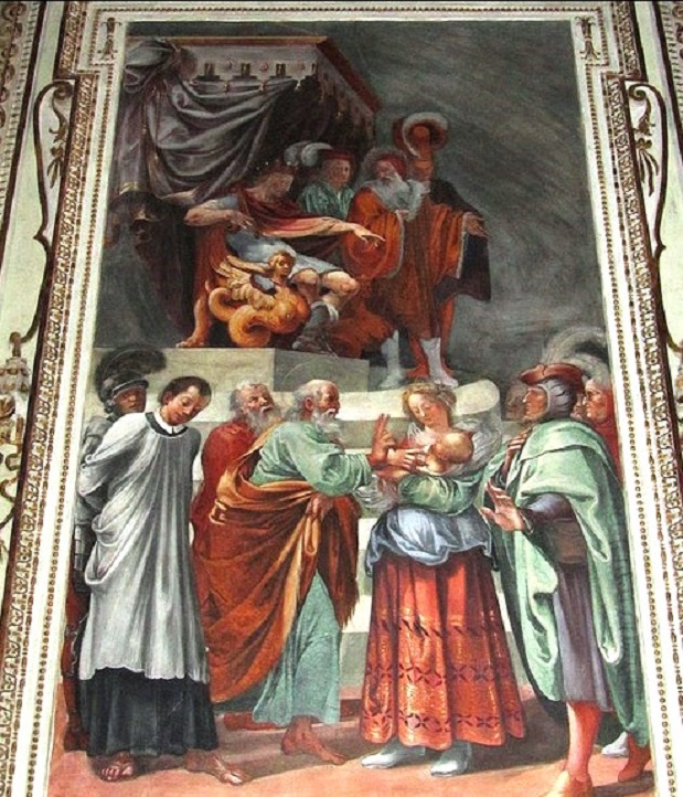 Simone e Giuda smascherano la menzogna della giovane madre (dipinto) di Gentileschi Orazio - ambito toscano (secondo quarto sec. XVII)