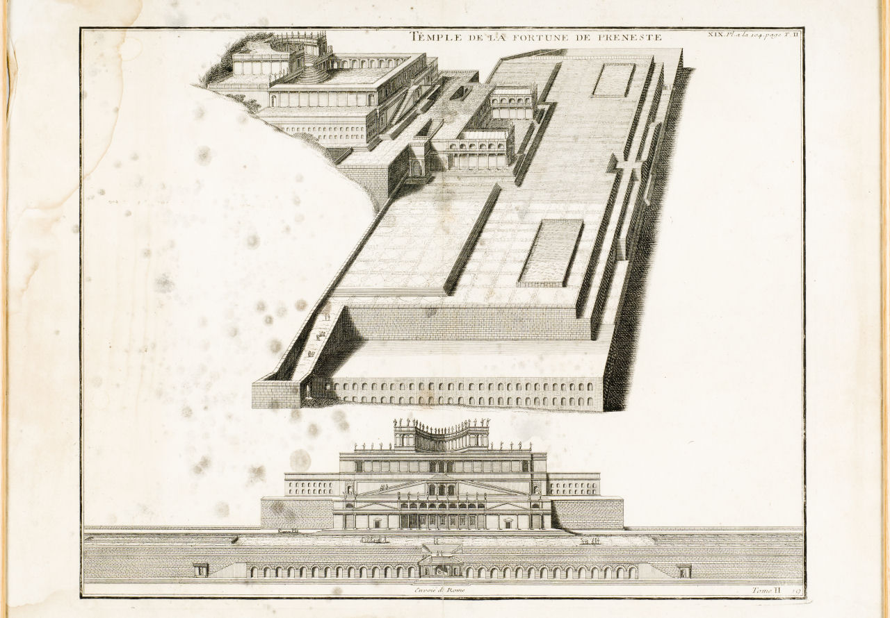 Tempio della Fortuna Primigenia di Palestrina (Preneste), Tempio della Fortuna Primigenia di Palestrina (Preneste) (stampa) di Anonimo francese (scuola) - ambito francese (seconda metà sec. XIX)