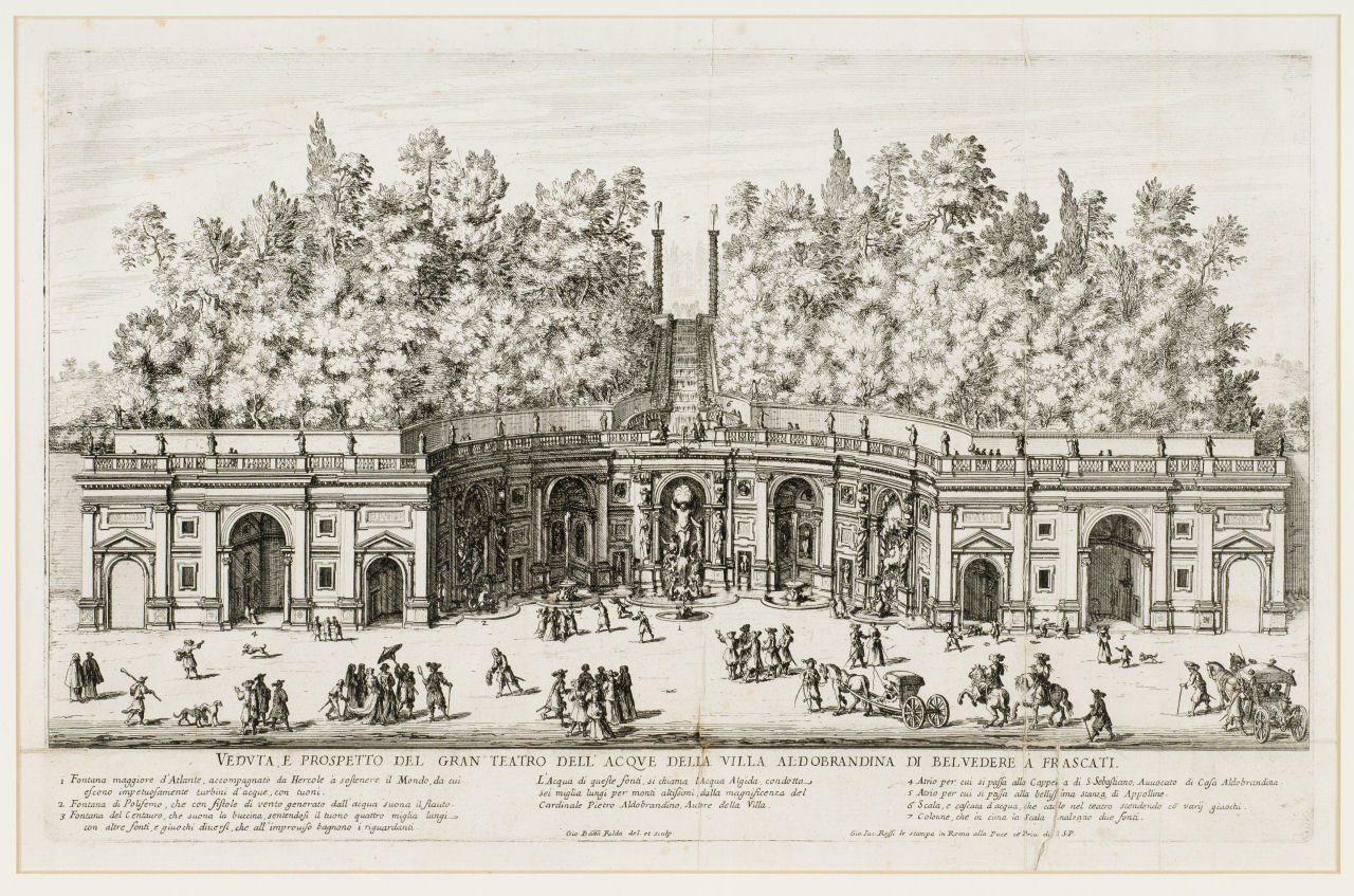 Villa Aldobrandini, Ninfeo, Villa Aldobrandini, Ninfeo (stampa, serie) di Giovanni Battista Falda, Della Porta Giacomo (seconda metà sec. XVII)