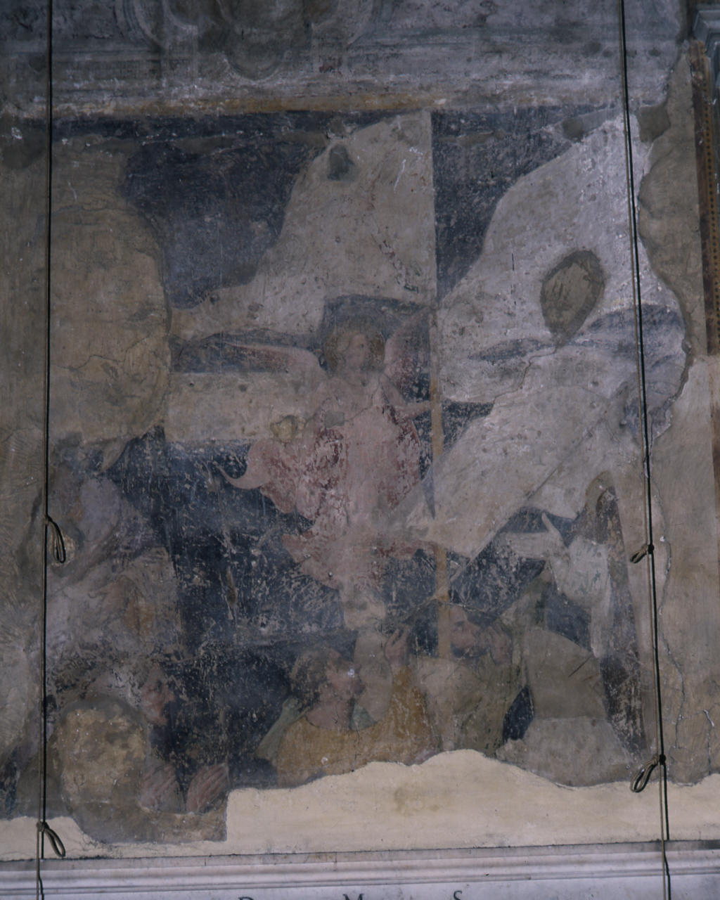 San Giovanni evangelista, angeli vessilliferi, cavalieri inginocchiati e suonatori (dipinto) di Antonio Veneziano (sec. XIV)