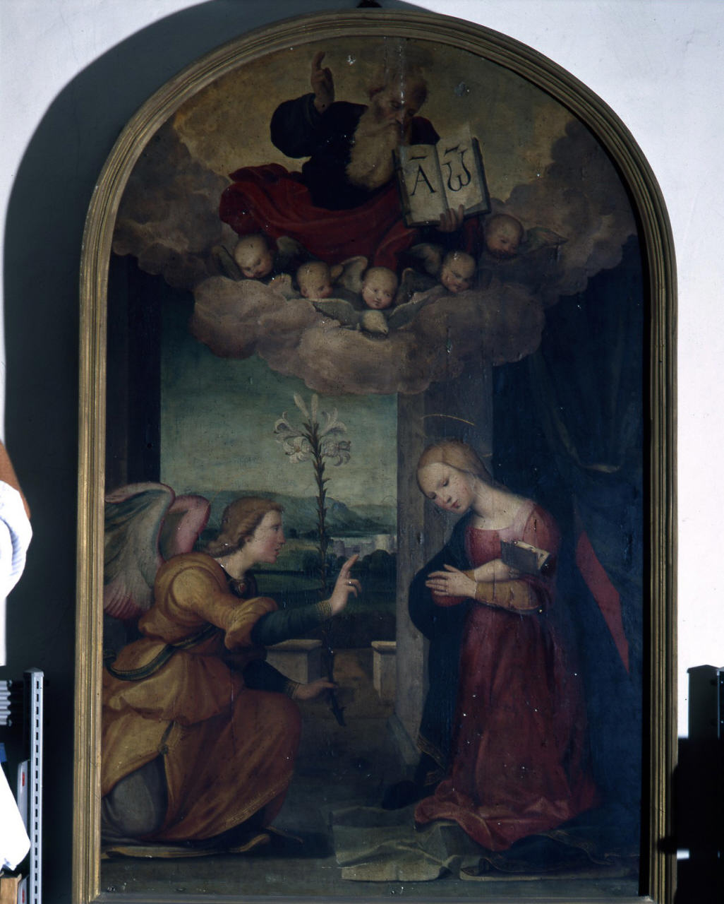 Annunciazione (dipinto) di Bigordi Ridolfo detto Ridolfo del Ghirlandaio (cerchia) (sec. XVI)