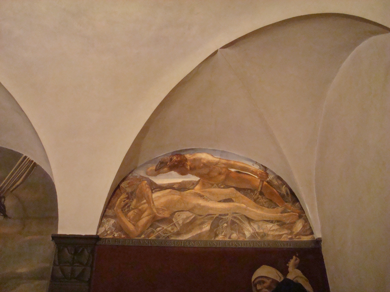 Caino uccide Abele (dipinto) di Annigoni Pietro (sec. XX)
