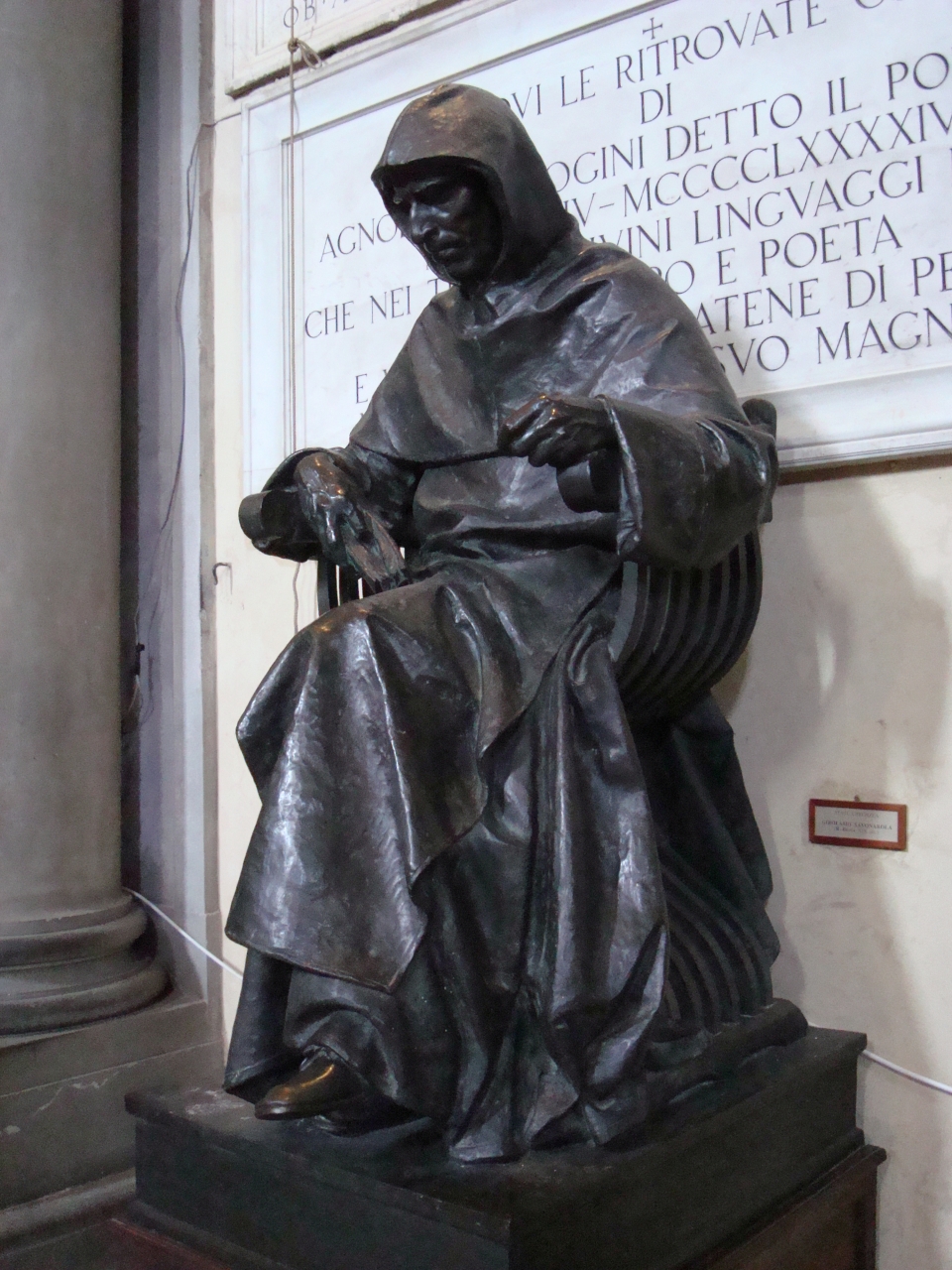 Girolamo Savonarola (scultura) di Biggi Antonio, Bruno F (metà sec. XX)