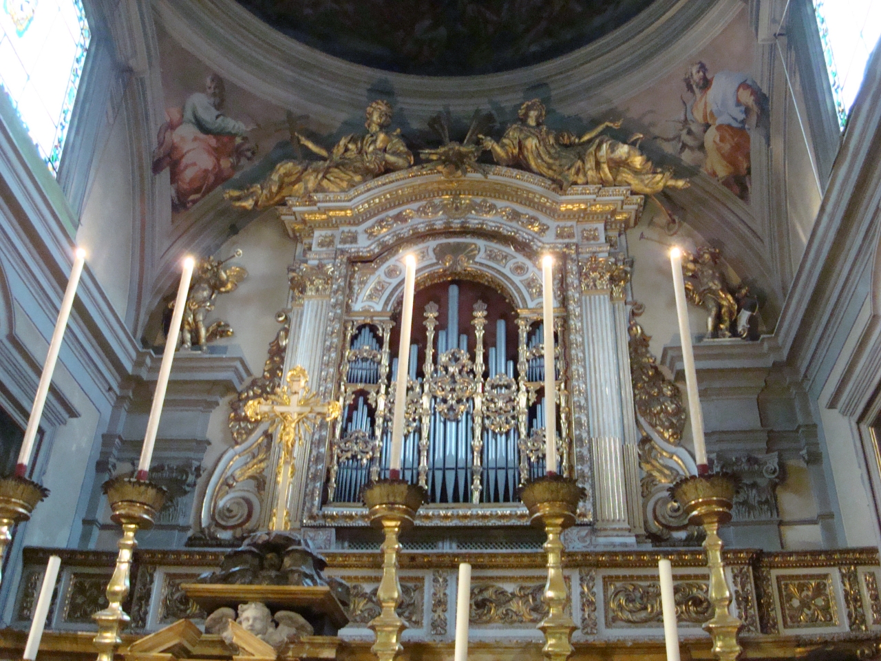 Fede/ Speranza/ angeli (cassa d'organo) di Farsi Domenico, Patriarchi Alessandro (secondo quarto sec. XVII, sec. XVIII)