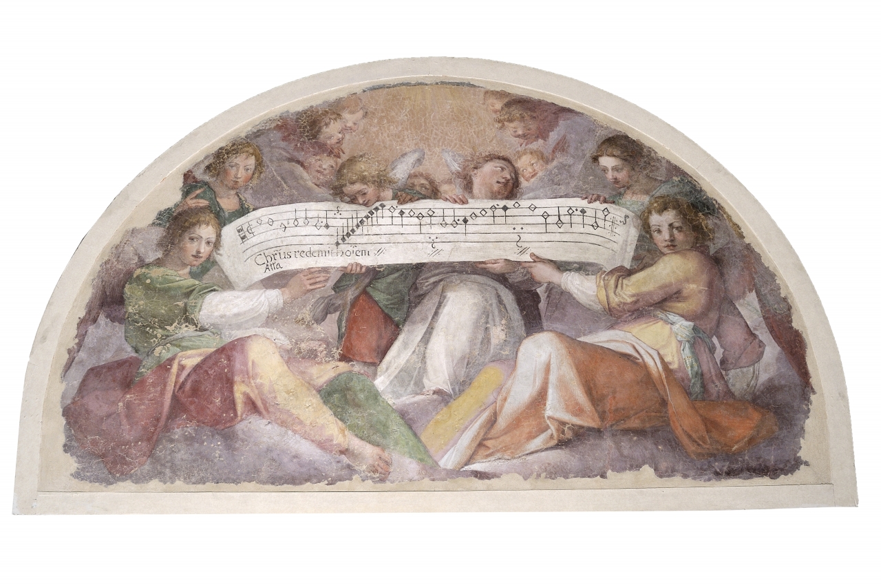coro di angeli (dipinto murale) di Barbatelli Bernardino detto Poccetti (e aiuti) (sec. XVI)