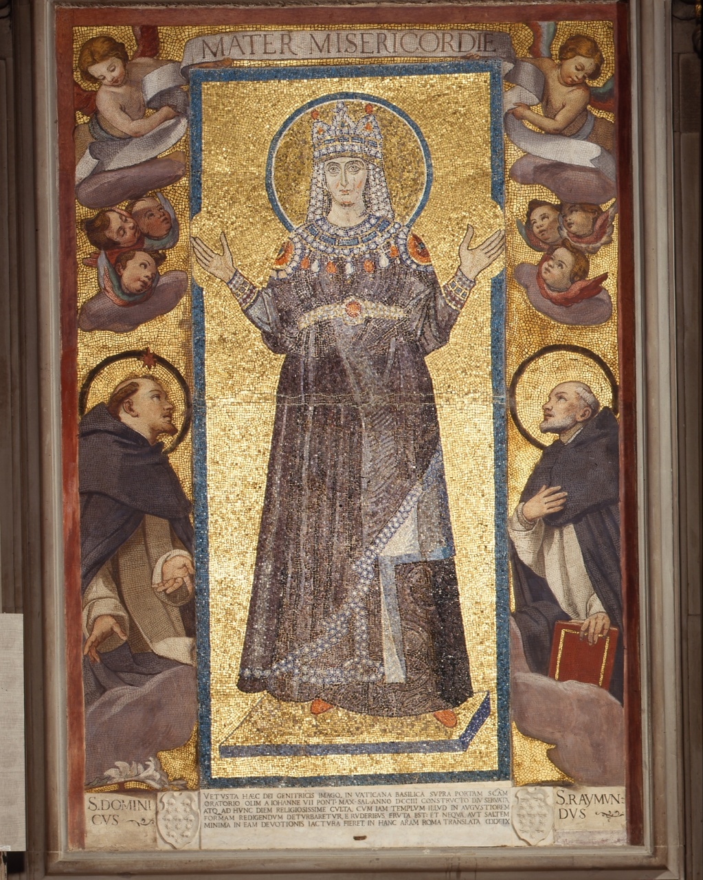 San Domenico e San Raimondo, angeli (dipinto murale) di Boschi Fabrizio (sec. XVII)