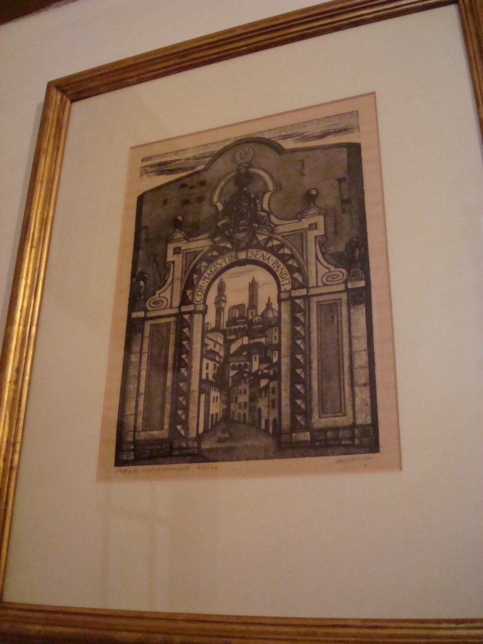 Siena Composizione, veduta di Siena (stampa) di Checchi Arturo (sec. XX)