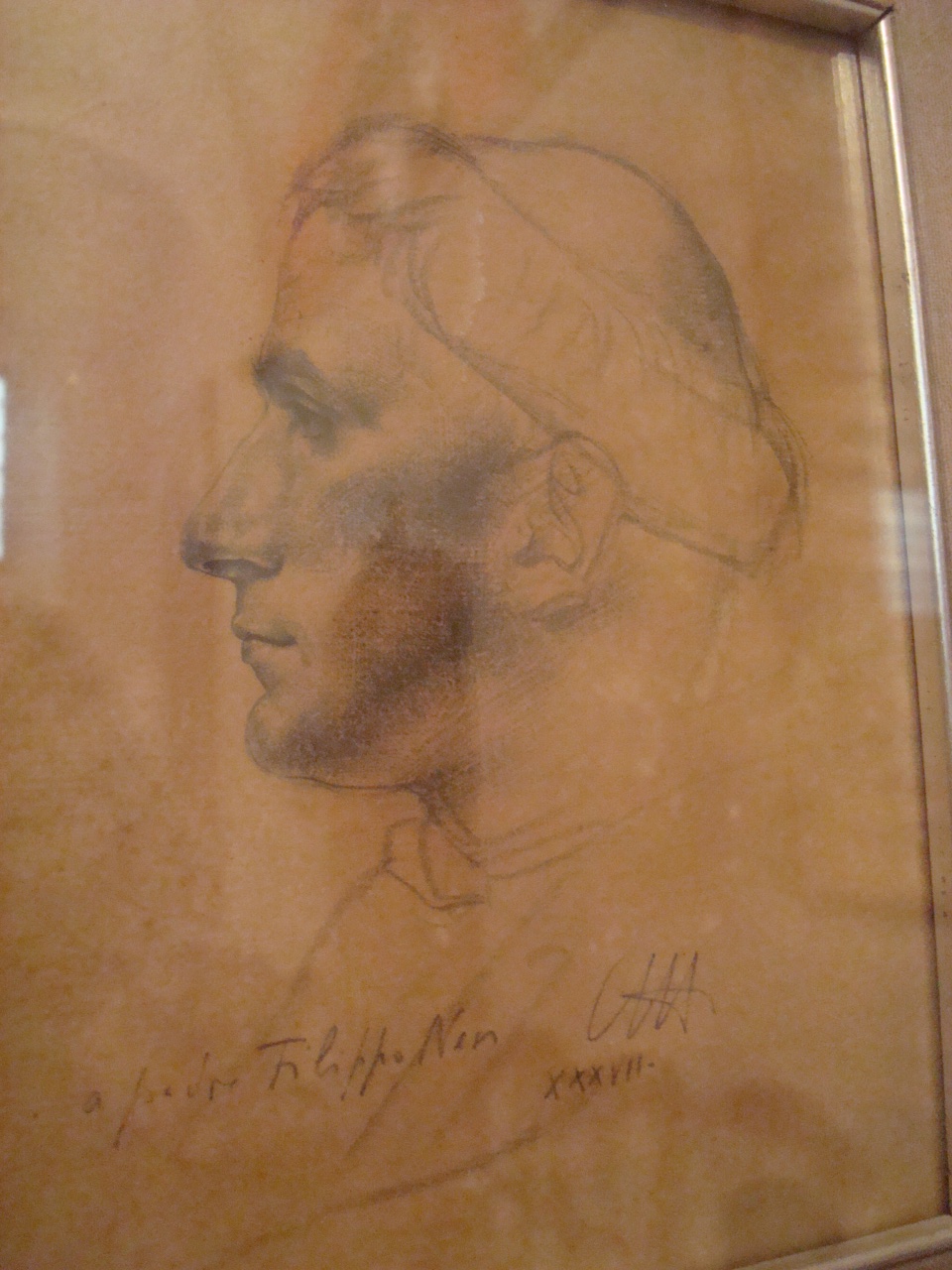 ritratto di frate di profilo (disegno) di Annigoni Pietro (sec. XX)