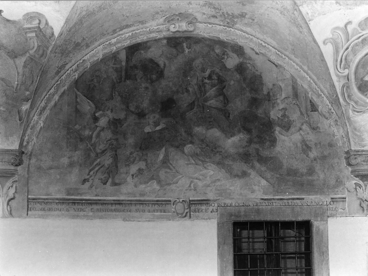 San Domenico ristorato dal latte della Madonna (dipinto) di Leoni Alessandro (sec. XVIII)