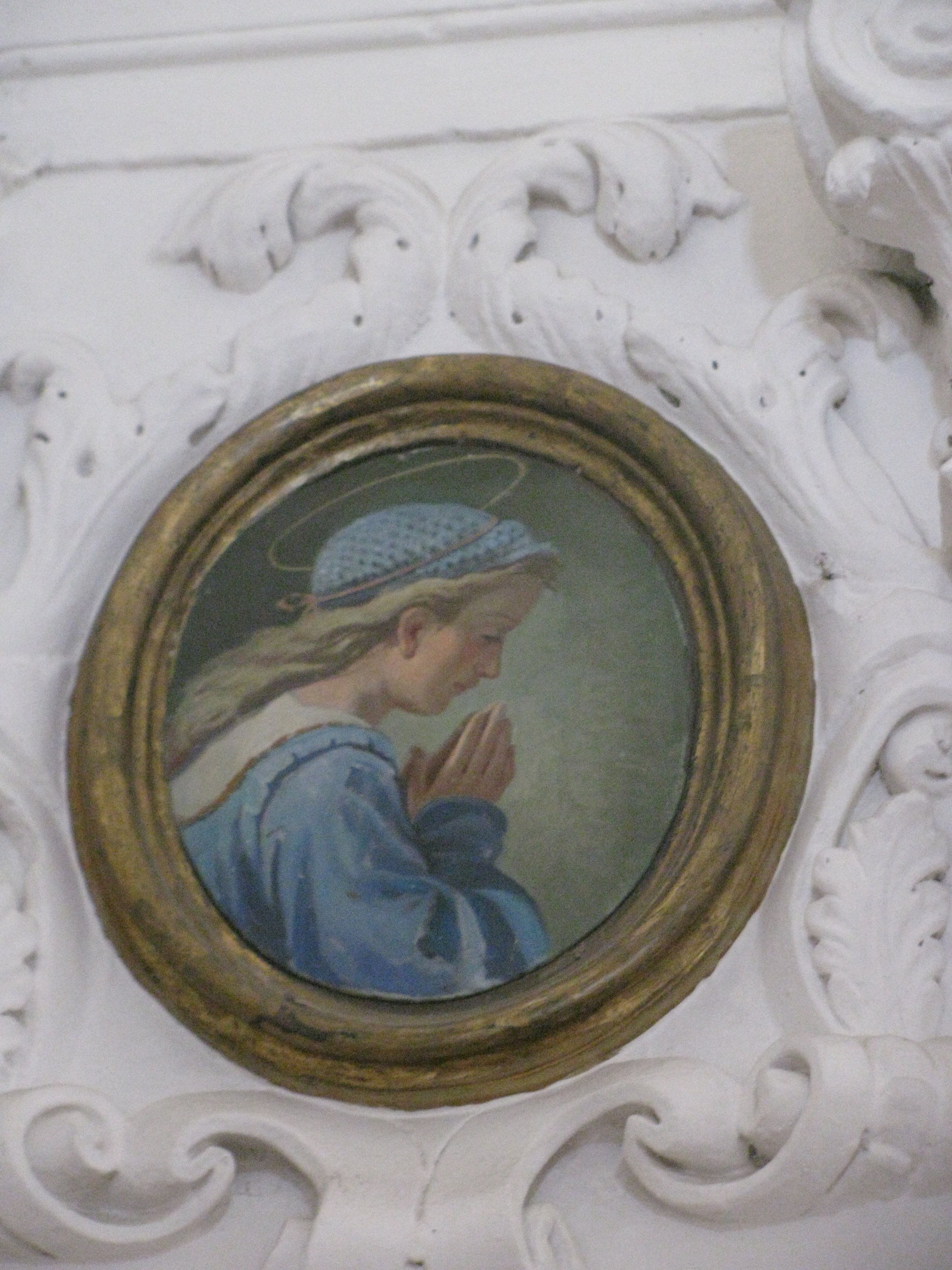Santa Chiara in preghiera (dipinto, pendant) - ambito italiano (metà sec. XX)