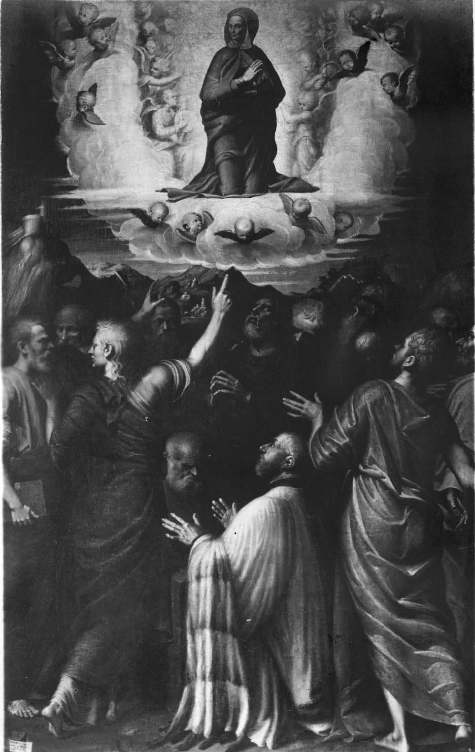 Architettura – Chiese –Pittura - olio su tela <Assunzione della Vergine> Cremona (positivo) di Sansoni, Mario (prima metà XX)