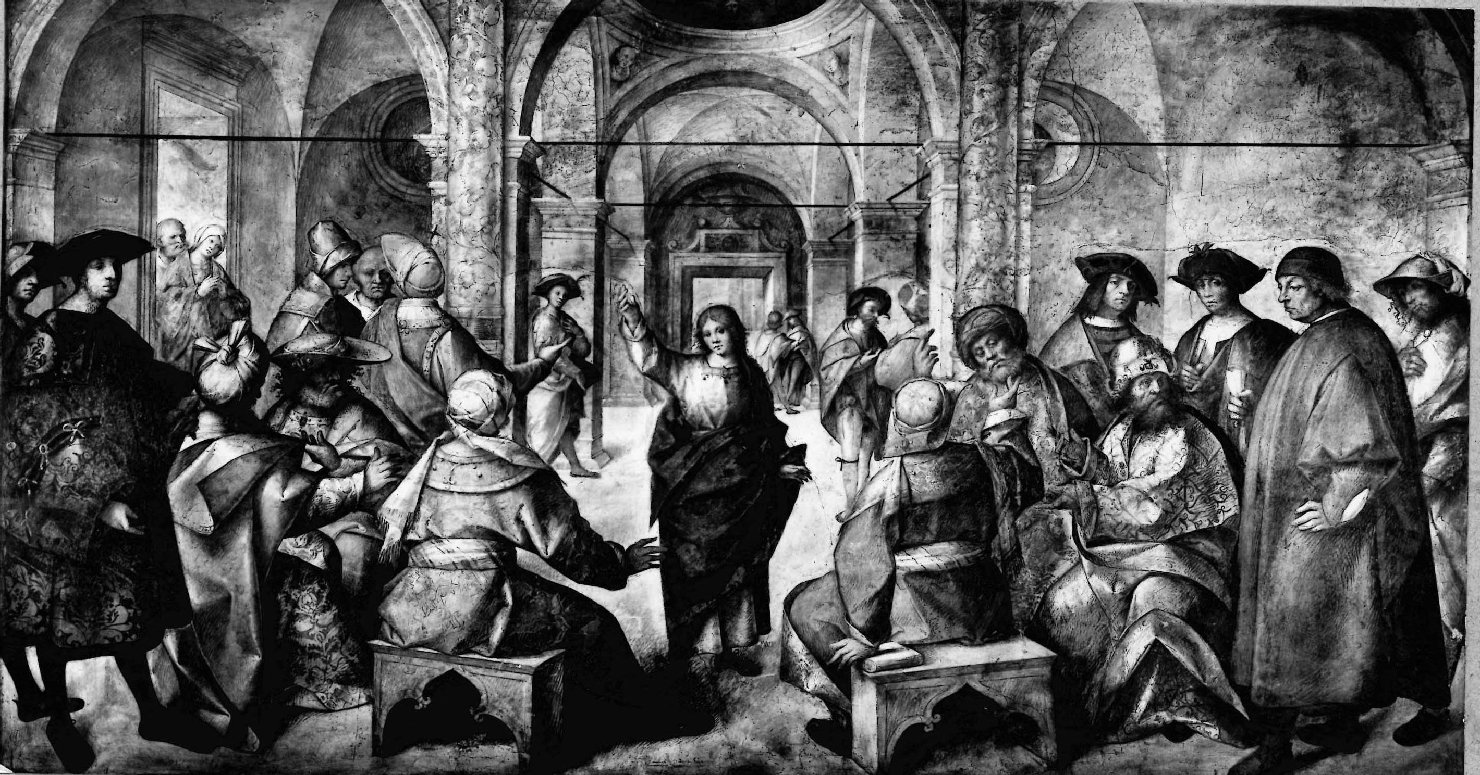 Architettura – Chiese – Apparati dipinti <Cristo fra i Dottori>- Cremona (positivo) di Anonimo (prima metà XX)