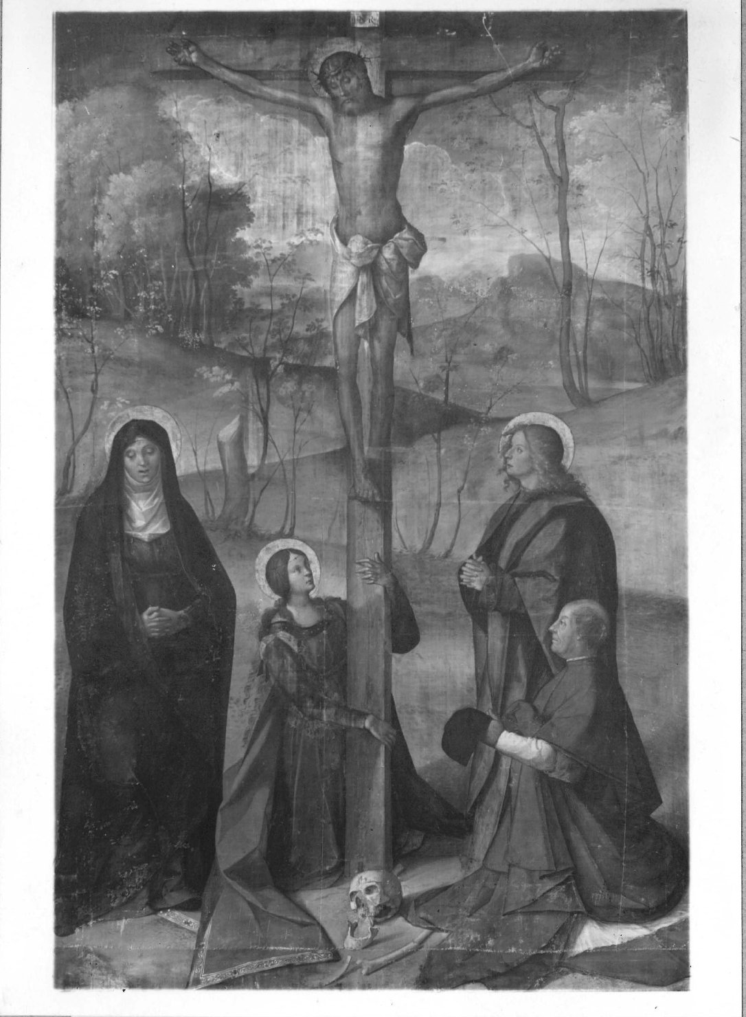 Architettura – Chiese – Pittura – tempera su tela <Crocifissione>- Cremona (positivo) di Sansoni, Mario (studio) (prima metà XX)