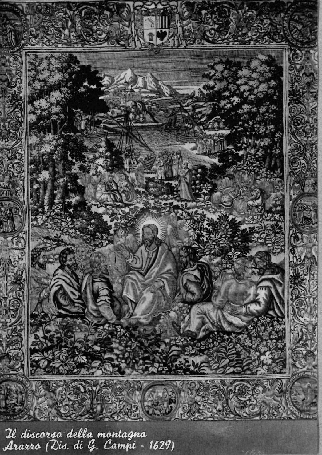 Tessuti – Arazzi <Cristo sulle rive del lago di Genezareth> Cremona (positivo) di Fazioli, Ernesto (studio) (XX)