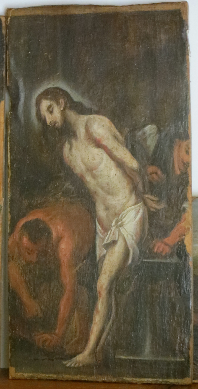 Flagellazione di Cristo (dipinto, elemento d'insieme) - ambito italiano (sec. XVII)