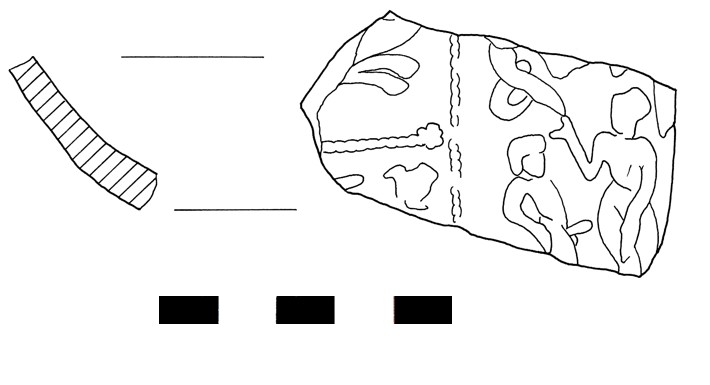coppa/ emisferica, Dragendorff 37 - ambito gallo romano, produzione di La Graufesenque (I-II)