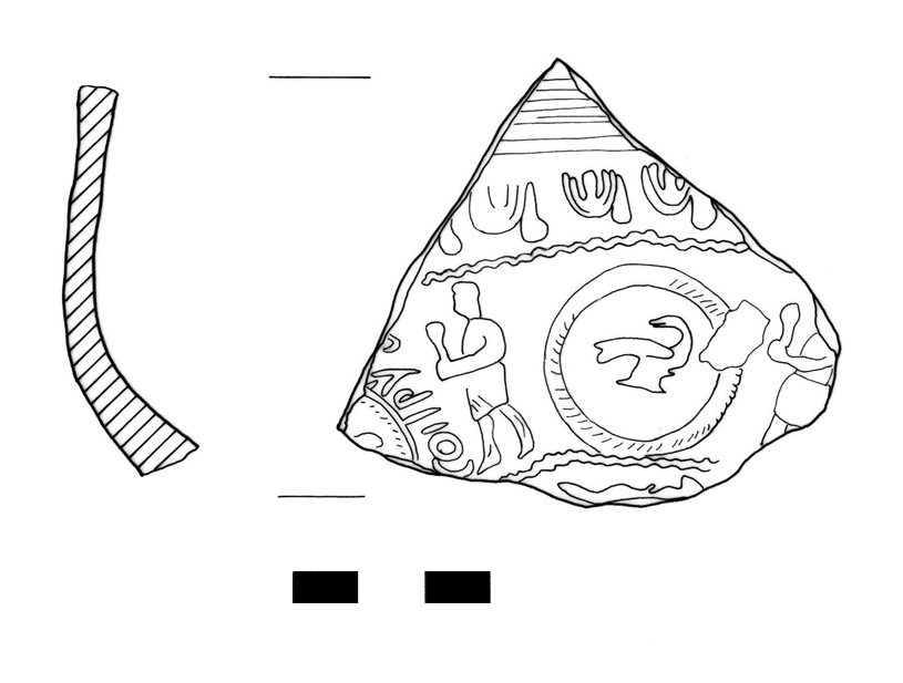 coppa/ emisferica, Dragendorff 37 di Coe- Bass- - ambito gallo romano, produzione di La Graufesenque (I-II)